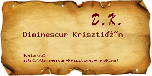 Diminescur Krisztián névjegykártya